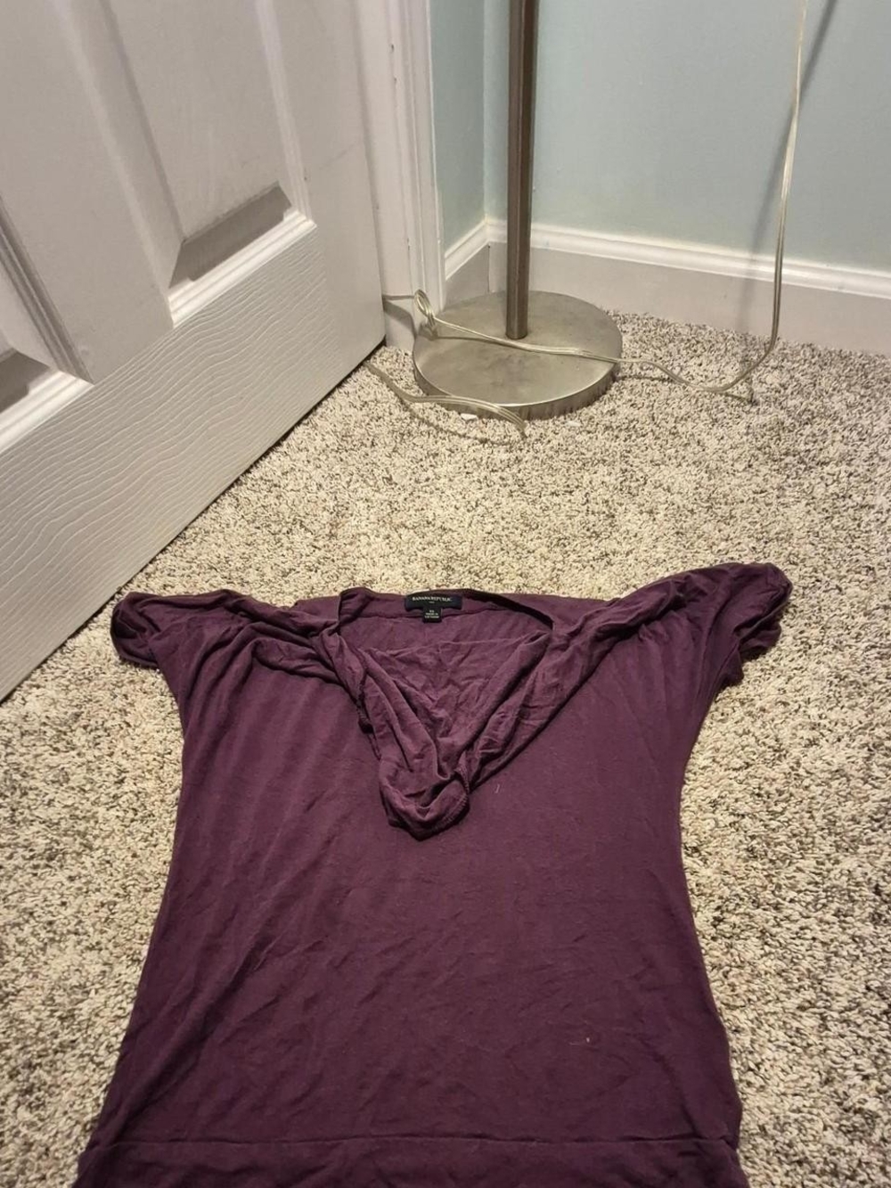 Purple V-Neck Women's Top